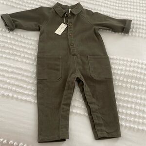 Rylee and Cru olive snap jumpsuit